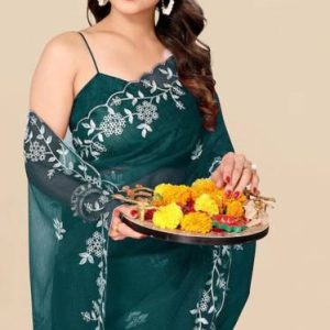 ovantra Embroidered Bollywood Art Silk Saree