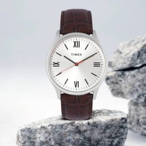TIMEX Silver Dial Leather Strap Analog Watch - For Men TW0TG...
