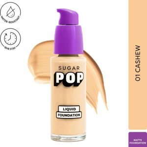 SUGAR POP Liquid Foundation - 01 Cashew | Water Resista...