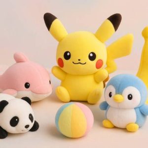Growgame Soft Toy Combo Set – Pikachu, Panda, Dolphin, ...
