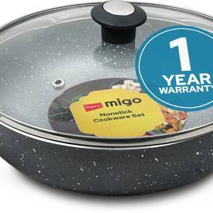 IMPEX Granite Nonstick Kadhai Pan, 3 Layer Super Granit...