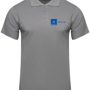 PrintHolic Couple Solid Polo Neck Polyester Grey T-Shirt