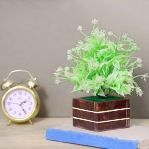 S-Biv Artificial Plants With Wooden Pot For Home And Of...