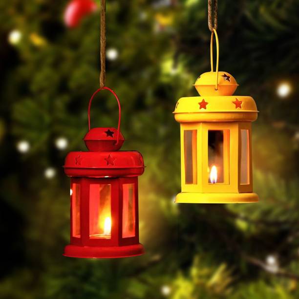 TIED RIBBONS Tea Light Candle Holder Lantern for Diwali...