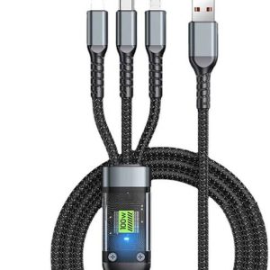 CLAT 3-in-1 Cable 1 m Multi Charging Cable USB 100W USB...