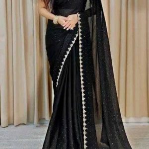 BHIKS RR Embellished Bollywood Chiffon Saree