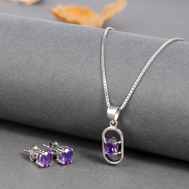 Femme Jam White Gold 925 Sterling Silver Natural Amethy...