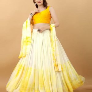 PuriMaa Floral Print Semi Stitched Lehenga Choli