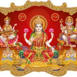 god & god's 61 cm Laxmi Ganesh Sarswati Golden Stone Sh...