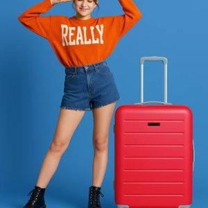 ANTHUB Small Cabin Suitcase (57 cm) 8 Wheels - Polycarbonate L...