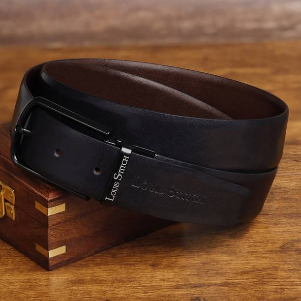 LOUIS STITCH Men Formal Black, Brown Genuine Leather Reversible Belt