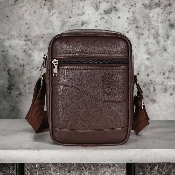 Pramadda Pure Luxury Brown Men Sling Bag - Extra Large Stylish Royal Leather...