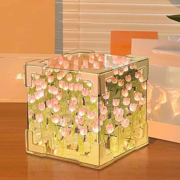 Dwiza Enterprise 3D Sqaure Tulip Mirror Lamp,Tulip Flow...
