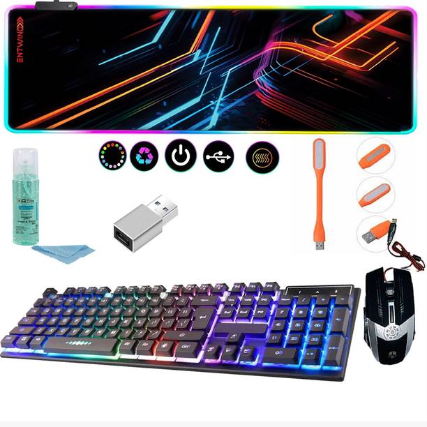 ENTWINO Gaming Keyboard Mouse Combo, 80 cms RGB Light M...