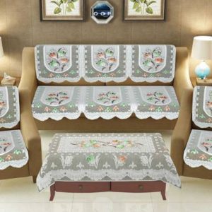Udeek Cotton Floral 3+1+1 Seater Sofa Cover