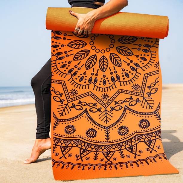 Yogarise Perfumed TPE Yoga Mat with Mandala Print and C...
