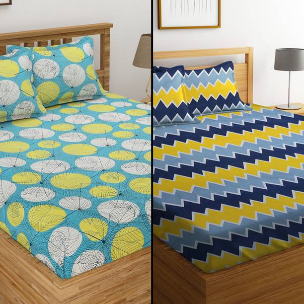 VAS COLLECTIONS 160 TC Cotton Double Abstract Flat Beds...