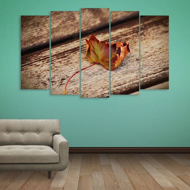 inephos Multiple Frames Leaf Wall Painting Digital Repr...