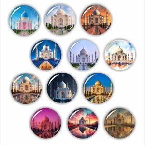 RANGOLI 35mm Beautiful Taj 3D Glass Fridge Magnets for ...