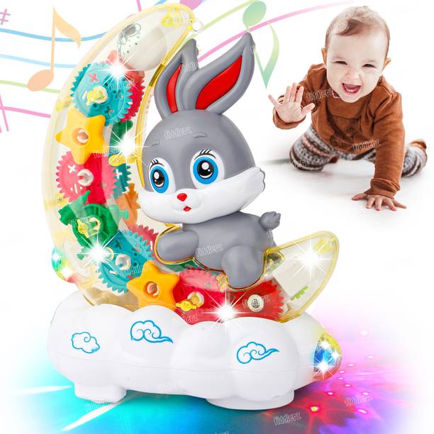 FIDDLERZ Gear Moon Transparent Gears Rabbit With Bump N...