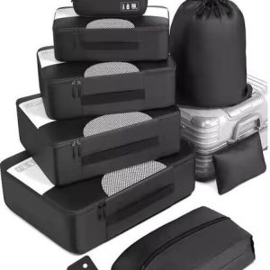 Nirixa Store Black Travel Packing Cubes Set Travel Toiletry Kit