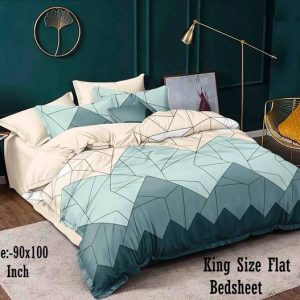 Amrange 210 TC Microfiber King 3D Printed Flat Bedsheet