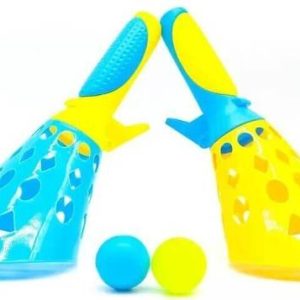 HK Toys Catch Twin Ball Launcher Game with 3 Balls Indo...