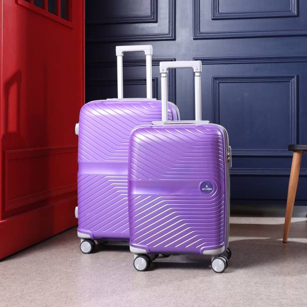 JACY LONDON Soft Body Set of 2 Luggage 8 Wheels - Polypropylene set...