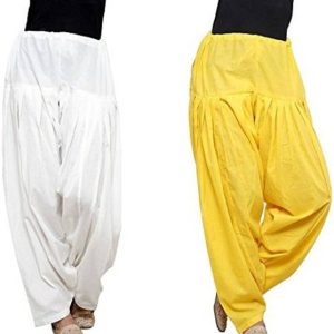VAIDIKI Pure Cotton Solid Women ["Yellow","White"] Salwar