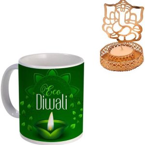 COLOR YARD Mug, Candle Holder Gift Set