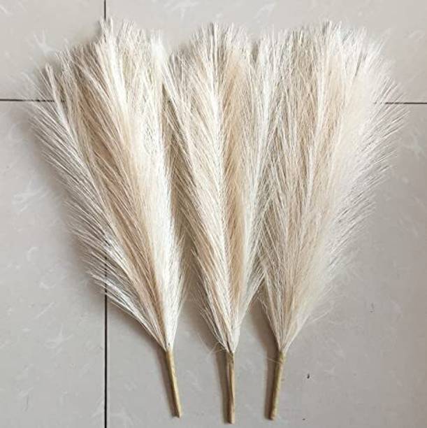 Satyam Kraft 3 Pcs Artificial Dried Pampas Grass For We...