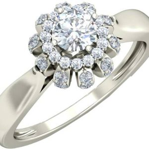 avsar AVR814WB 14kt Cubic Zirconia White Gold ring