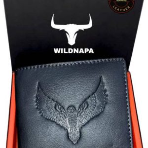 WILD NAPA Men Black Genuine Leather RFID Wallet