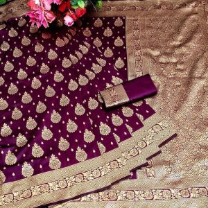 SK SILKMILL Woven Kanjivaram Cotton Blend, Cotton Silk Saree