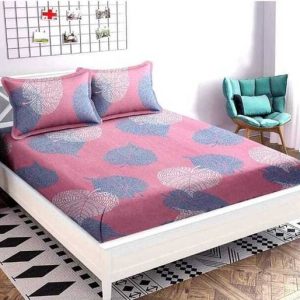 CottonDreamz 144 TC Cotton Double Floral Flat Bedsheet