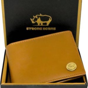 Strong Horns Men Formal, Casual Tan Genuine Leather RFID Wallet