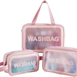 hbsenterprise Wash Bag Clear Makeup Pouch Pink