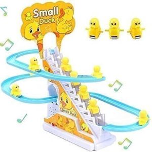 ZUNBELLA Little Lovely Duck Slide Escalator Toy with Li...