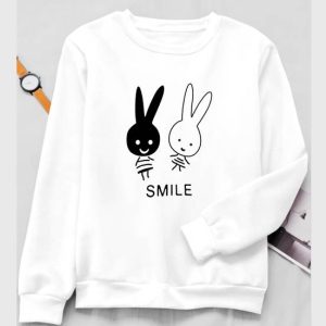 FASHIONINSTA Women Printed, Typography Round Neck Cotton Blend White...