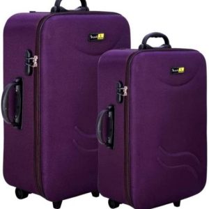RKCOLLECTION Soft Body Set of 2 Luggage 2 Wheels - StarPurpleX1 Comb...