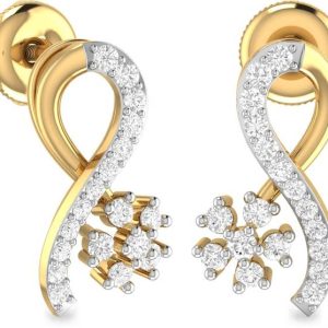 PC Jeweller The Thetis Yellow Gold 22kt Stud Earring