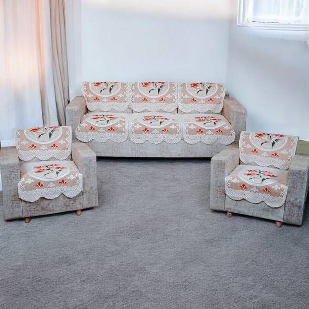 Mohit textiles Polyester Floral 3+2 Seater Sofa Cover