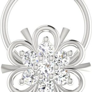 avsar Sai 14kt Cubic Zirconia White Gold Nose Wire