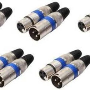 WON (5 Pair) Audio 3Pin XLR Jack Microphone Mixer Conne...