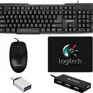 Henture 5-in-1 Gaming Keyboard and Mouse Combo with USB...