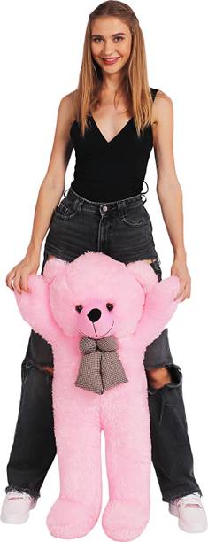Ziraat StuffedTeddy Bear 3 feet Long Soft Pink Teddy Be...