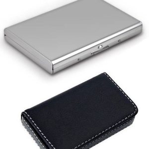 billionBAG Steel Plain Luxury ATM & Soft Black Leather Executive S...