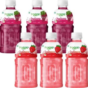 POGOU Red Grape & Strawberry juice with NATA De Coco-En...