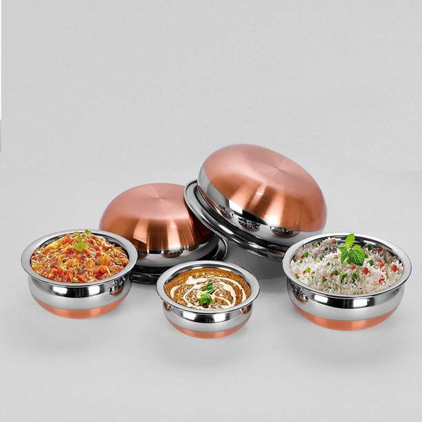 MLD Steel Copper Bottom Handi Set of 5 Piece with Lid H...