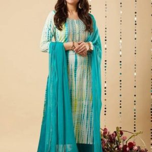 FABUNNA COTTON Women Viscose Rayon Kurta Pant Dupatta Set